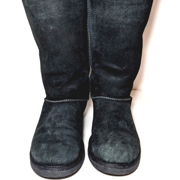 UGG Bailey Bow Tall II Boot Black Suede Size 10 - Picture 8 of 11